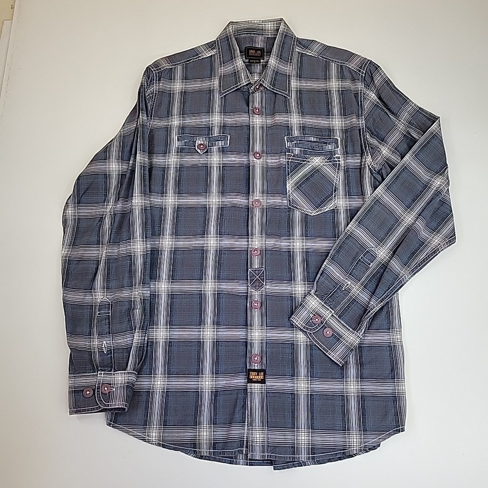 Troy Lee Designs‎ Mens Large Plaid Button Up Shirt Long Sleeve Classy Style